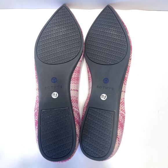ROTHY'S NWOT Rare Breast Cancer Plaid Pointed Flats in Pink Size 11.5 - Picture 12 of 12